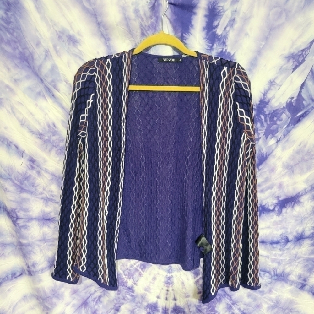 NIC+ZOE Women's Rare Raised Convertible Draped Linen Cardigan Sweater Size XL